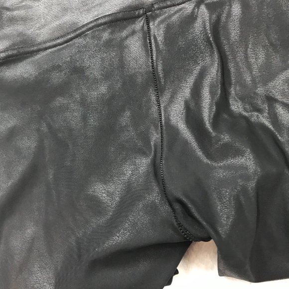 Spanx Women's Faux Leather Leggings Size Large High Waist Black Style 2437 - Picture 6 of 12